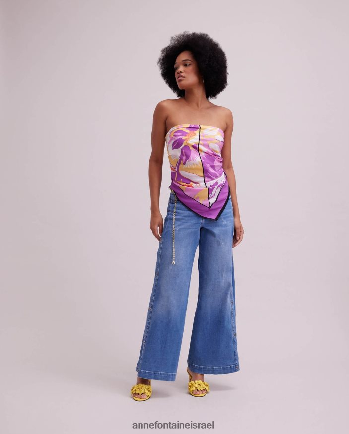 אביזרים Anne Fontaine צעיף משי מרובע בהדפסה פרחונית סָגוֹל נשים DL8V8L605