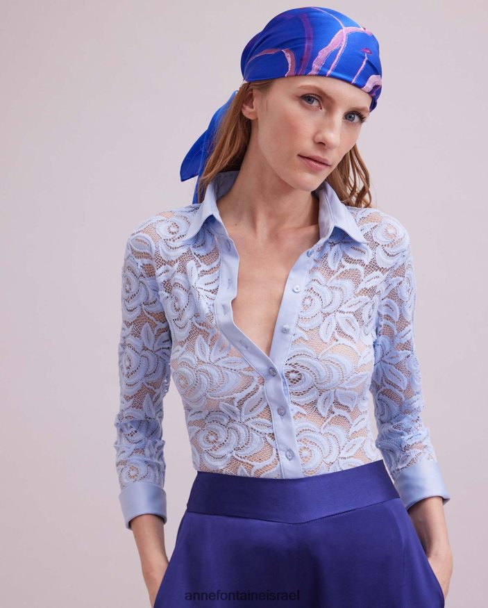 אביזרים Anne Fontaine אורכידאה צעיף משי בהדפס פרחוני כְּחוֹל נשים DL8V8L606