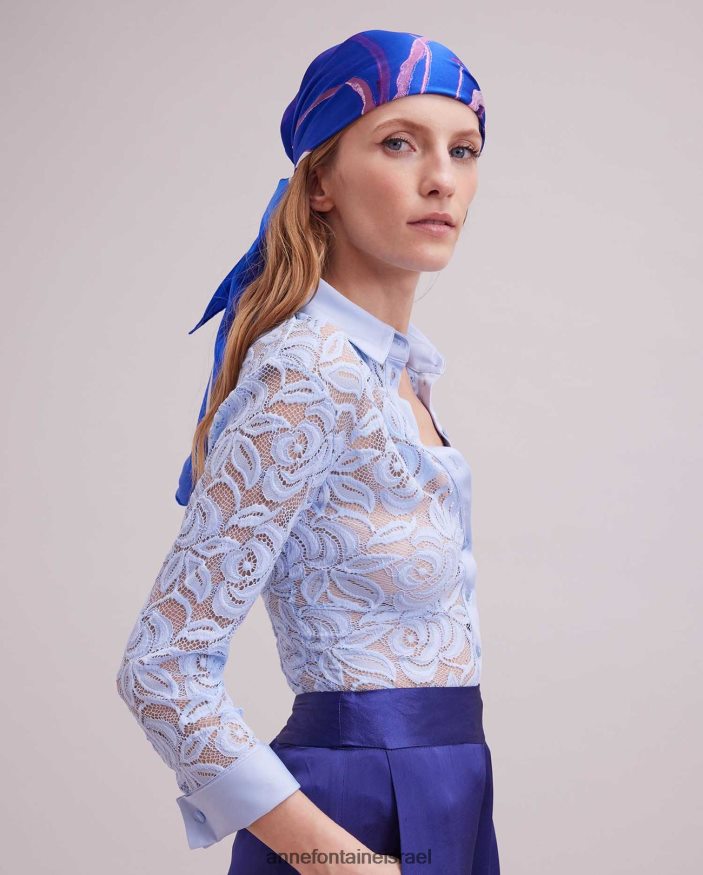 אביזרים Anne Fontaine אורכידאה צעיף משי בהדפס פרחוני כְּחוֹל נשים DL8V8L606