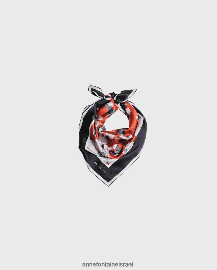 אביזרים Anne Fontaine צעיף טהר צעיף משי מרובע פִּרחִי נשים DL8V8L610