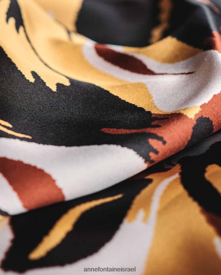 אביזרים Anne Fontaine צעיף טלאי צעיף משי מרובע עם פרטים פִּרחִי נשים DL8V8L612