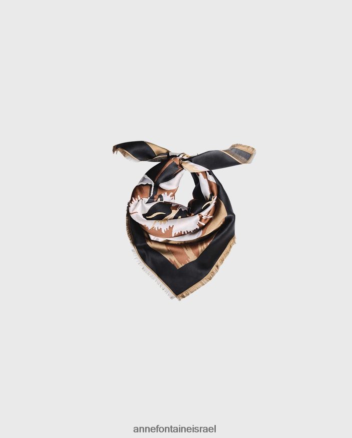 אביזרים Anne Fontaine צעיף טלאי צעיף משי מרובע עם פרטים פִּרחִי נשים DL8V8L612