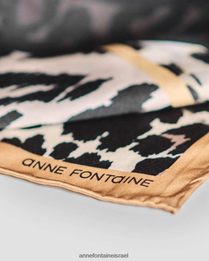 אביזרים Anne Fontaine צעיף טדי צעיף משי מרובע הדפסי חיות נשים DL8V8L613