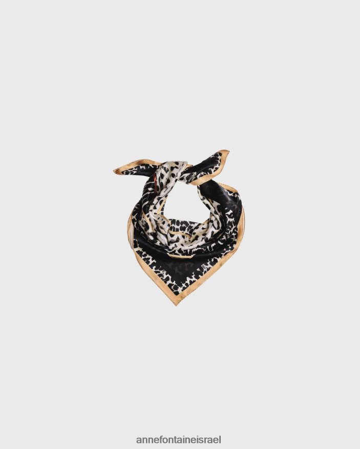 אביזרים Anne Fontaine צעיף טדי צעיף משי מרובע הדפסי חיות נשים DL8V8L613