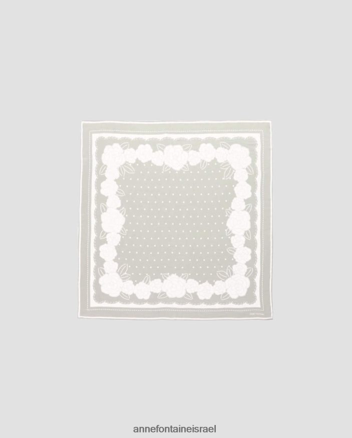 אביזרים Anne Fontaine צעיף אדריאן משי ובמבוק פִּרחִי נשים DL8V8L618