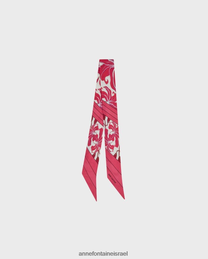 אביזרים Anne Fontaine צעיף פיקה צעיף מצה משי בדוגמא פרחונית ורוד פוקסיה נשים DL8V8L624