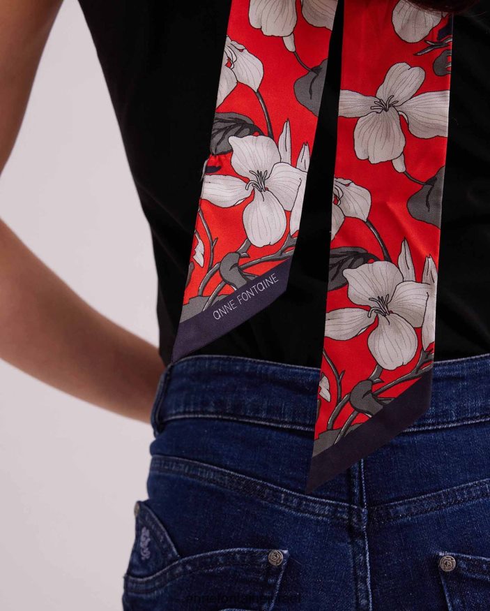 אביזרים Anne Fontaine צעיף טיילר עניבה צעיף משי אריג פִּרחִי נשים DL8V8L625