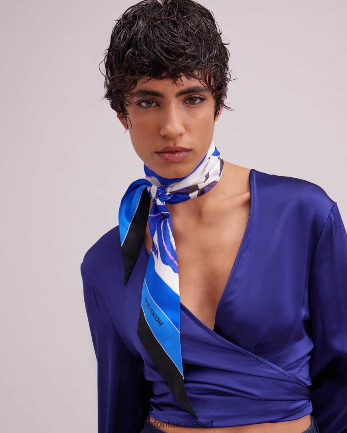 אביזרים Anne Fontaine צעיף פיקה צעיף מצה משי בדוגמא פרחונית כְּחוֹל נשים DL8V8L634