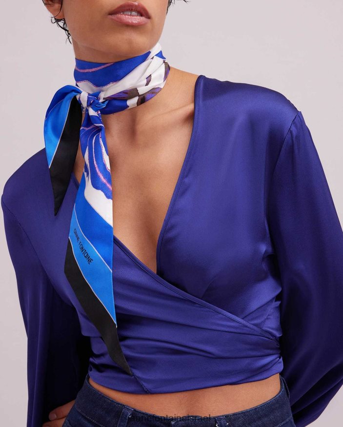 אביזרים Anne Fontaine צעיף פיקה צעיף מצה משי בדוגמא פרחונית כְּחוֹל נשים DL8V8L634