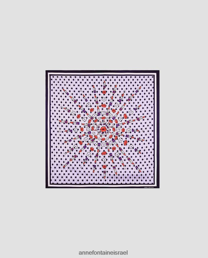 אביזרים Anne Fontaine צעיף טניה מרובע משי מודפס מסוגנן נשים DL8V8L637