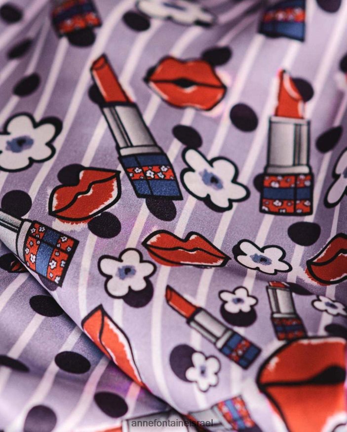 אביזרים Anne Fontaine צעיף טניה מרובע משי מודפס מסוגנן נשים DL8V8L637