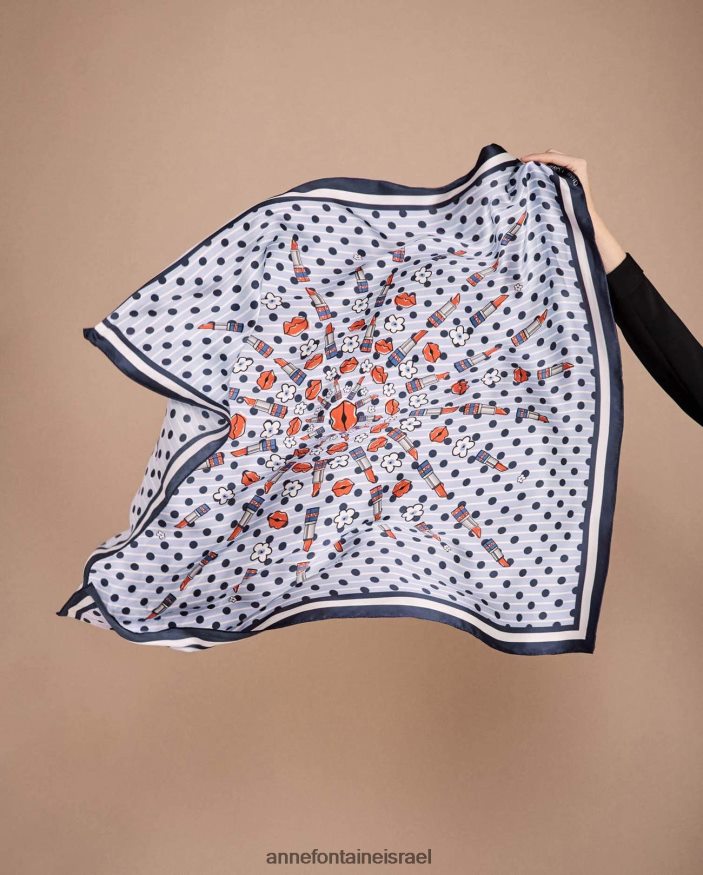 אביזרים Anne Fontaine צעיף טניה מרובע משי מודפס מסוגנן נשים DL8V8L637