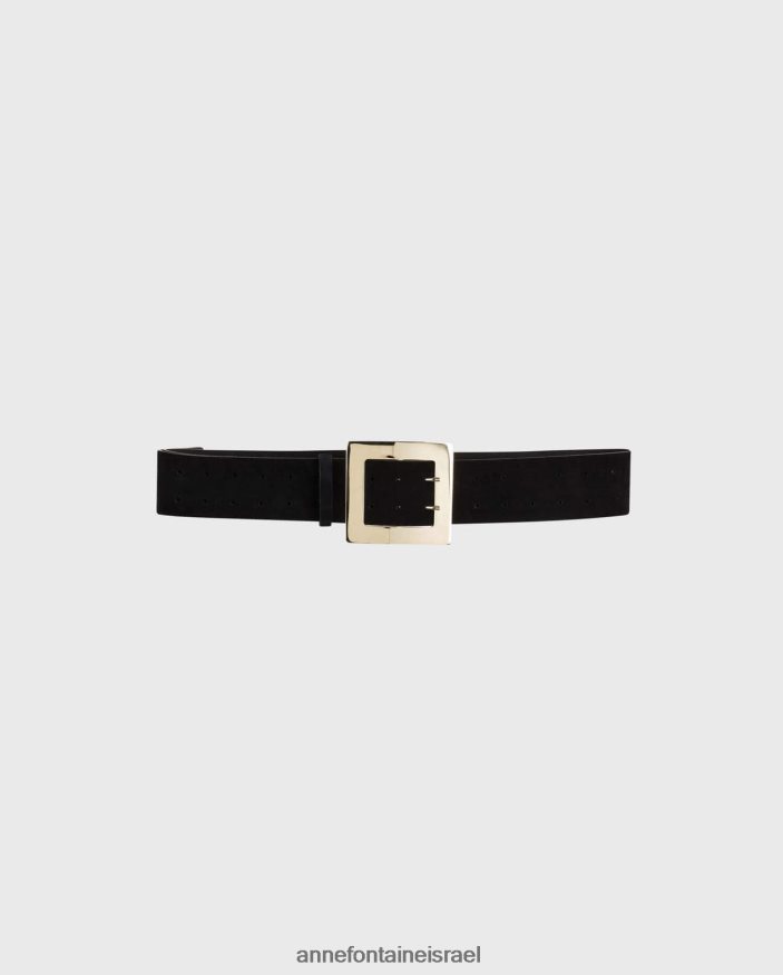 אביזרים Anne Fontaine חגורת בבל חגורת זמש רחבה עם אבזם סטייטמנט זהב שחור נשים DL8V8L646