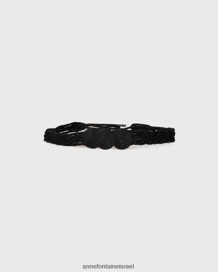 אביזרים Anne Fontaine חגורת חבל חגורת פרקינס עם בד מעוות ושלושה עיגולים מרכזיים שָׁחוֹר נשים DL8V8L649