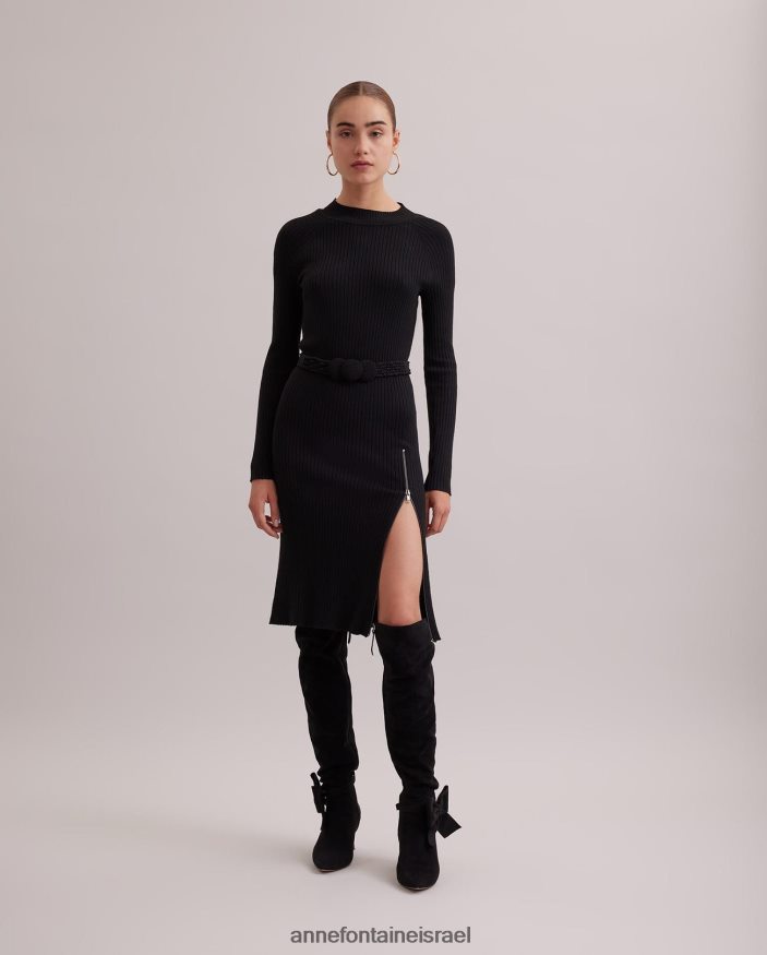 אביזרים Anne Fontaine חגורת חבל חגורת פרקינס עם בד מעוות ושלושה עיגולים מרכזיים שָׁחוֹר נשים DL8V8L649