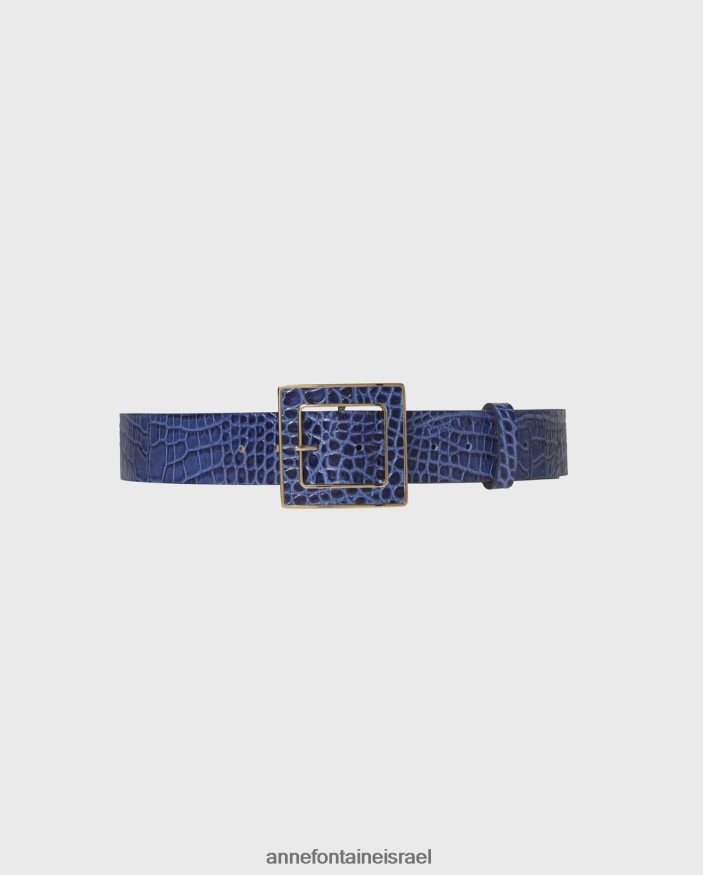 אביזרים Anne Fontaine חגורת סאגר חגורת עור עם תבליט קרוקס כְּחוֹל נשים DL8V8L654
