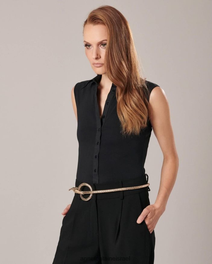 אביזרים Anne Fontaine חגורת איסלה חגורת נחש מתכת זהב לבן נשים DL8V8L659