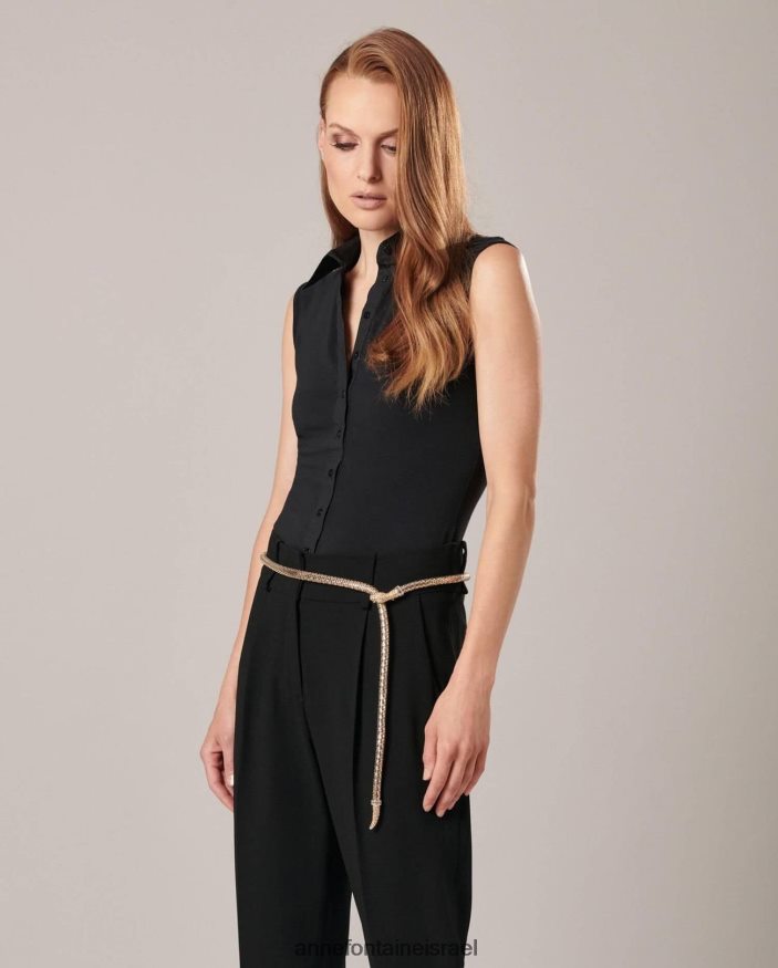 אביזרים Anne Fontaine חגורת איסלה חגורת נחש מתכת זהב לבן נשים DL8V8L659