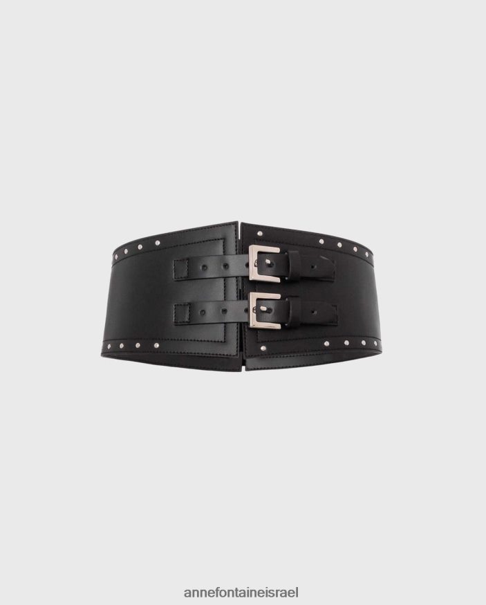 אביזרים Anne Fontaine חגורת אגוזים חגורת עור רחבה מעוטרת עם ניטים מתכתיים שָׁחוֹר נשים DL8V8L666