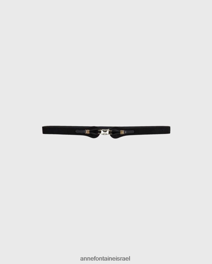 אביזרים Anne Fontaine חגורת אמבט חגורת עור מפוצלת עם אבן קריסטל מסוגנן נשים DL8V8L671