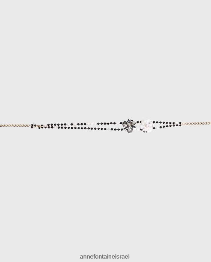 אביזרים Anne Fontaine חגורה פרחונית בחגורת ויסלי לבן שחור נשים DL8V8L673