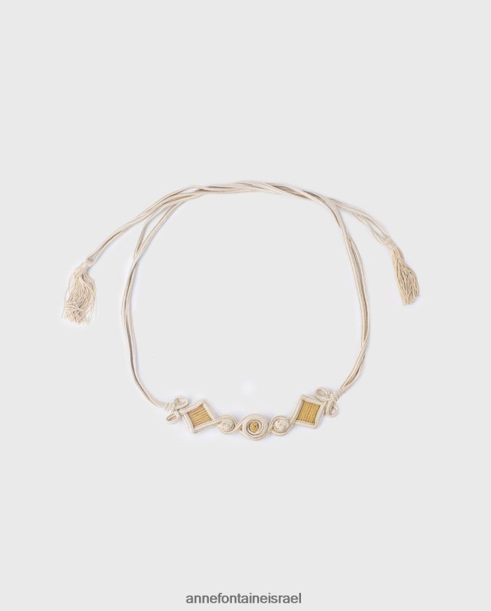 אביזרים Anne Fontaine חגורה ארוגה רוסלבה עם עיגולים גיאומטריים וצורות יהלומים טִבעִי נשים DL8V8L674