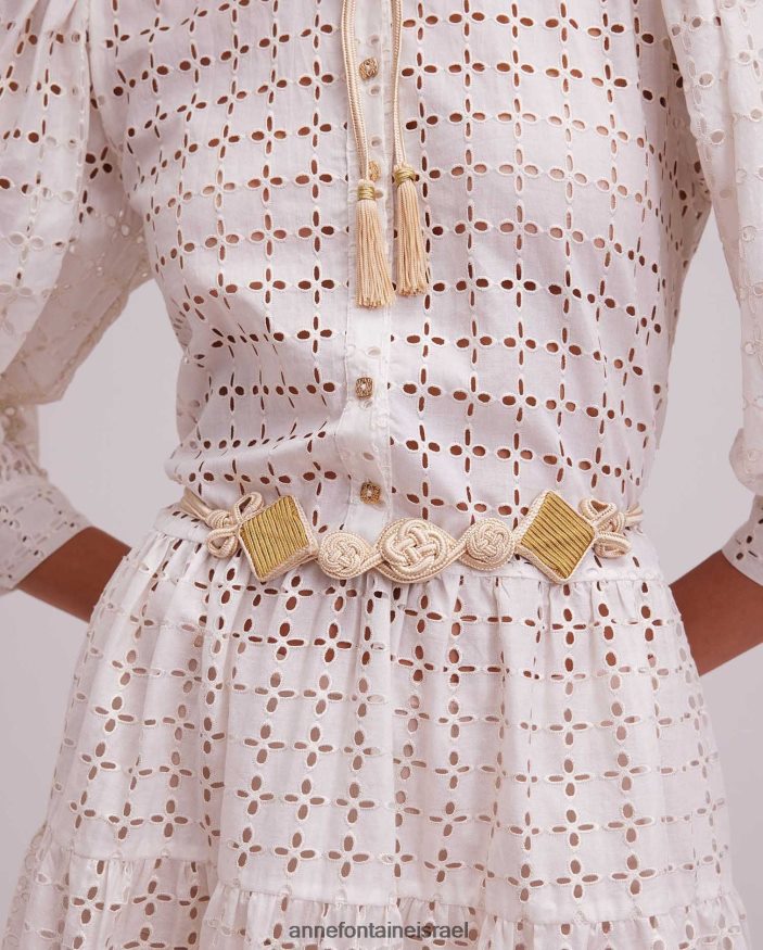 אביזרים Anne Fontaine חגורה ארוגה רוסלבה עם עיגולים גיאומטריים וצורות יהלומים טִבעִי נשים DL8V8L674