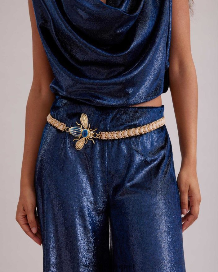 אביזרים Anne Fontaine חגורת וירג'יניה וחגורת שרשרת חרקים זהב/כחול נשים DL8V8L676