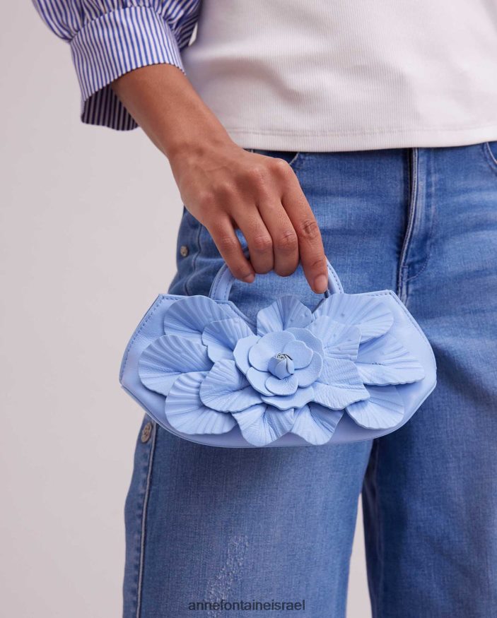 תיקים Anne Fontaine תיק יד מיני של סקרלט מיני פרחוני דמוי עור בריביירה כְּחוֹל נשים DL8V8L683