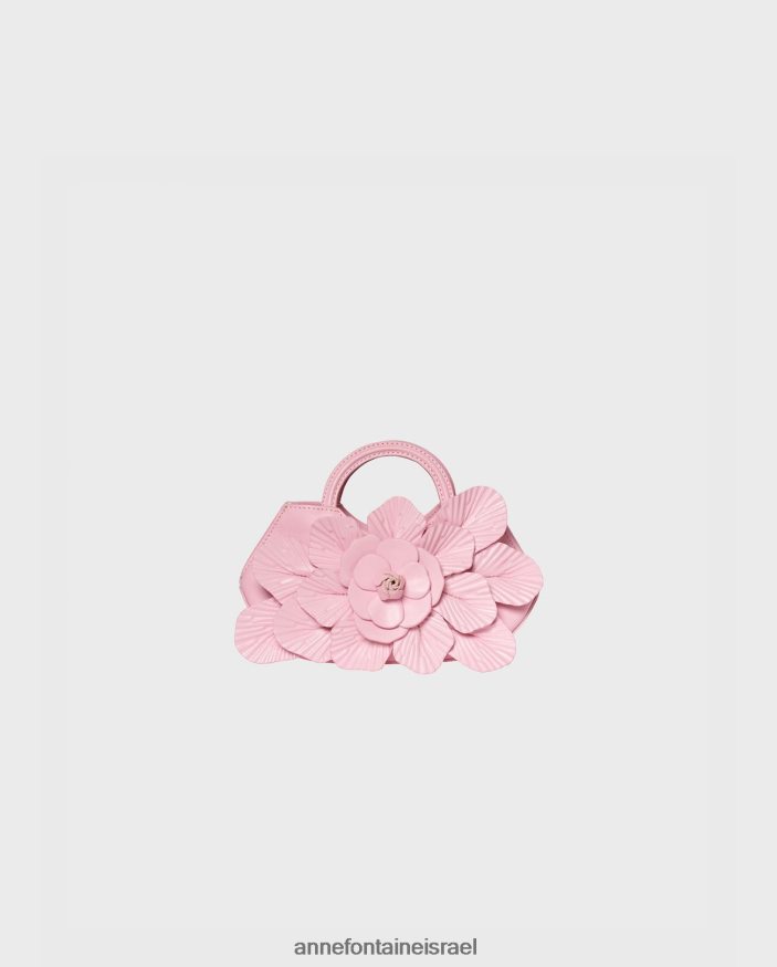 תיקים Anne Fontaine תיק יד מיני של סקרלט חתימת עור מיני פרחוני עלה כותרת ורוד נשים DL8V8L686