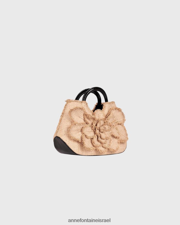 תיקים Anne Fontaine תיק יד חתימה של סקרלט בוהו ברפיה טבעית פִּרחִי נשים DL8V8L691