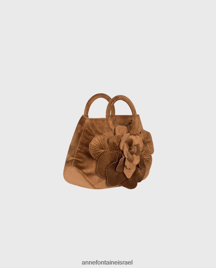 תיקים Anne Fontaine תיק קטיפה של סקרלט קטיפה בקרמל פִּרחִי נשים DL8V8L693