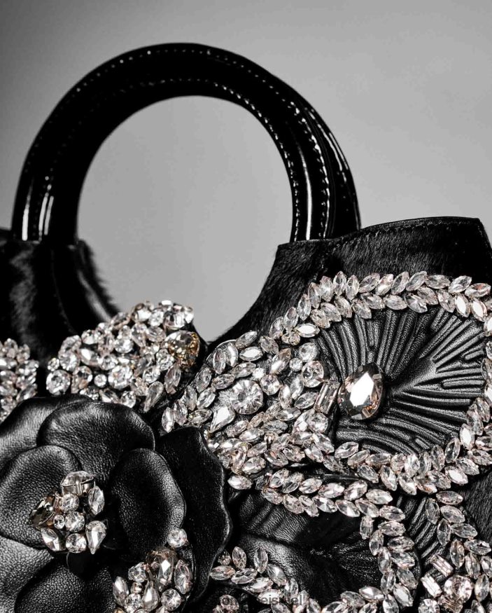 תיקים Anne Fontaine תיק יד סקרלט כוכב קריסטל עם קריסטלים פִּרחִי נשים DL8V8L697