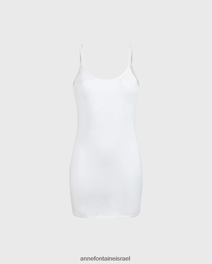 הַלבָּשָׁה Anne Fontaine שמלת קמוזיל סינדי רצועה דקה שמלת קמיזה ארוכה לבן נשים DL8V8L74