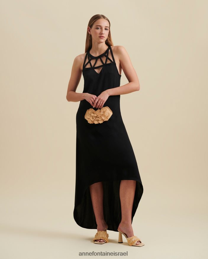 הַלבָּשָׁה Anne Fontaine שמלת ויטוריה שמלת קולר עם מכפלת היי-לו שָׁחוֹר נשים DL8V8L77