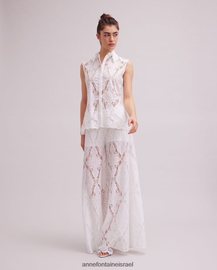 הַלבָּשָׁה Anne Fontaine חולצת baie חולצה ללא שרוולים לבן נשים DL8V8L126