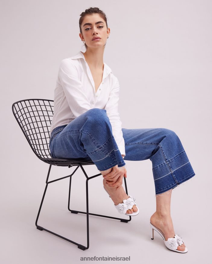 הַלבָּשָׁה Anne Fontaine ג'ינס baiona ג'ינס באורך קרסול ג'ינס רחב רגליים כביסה כהה נשים DL8V8L325