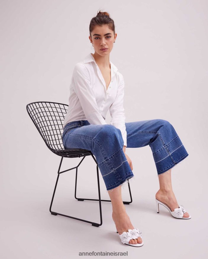 הַלבָּשָׁה Anne Fontaine ג'ינס baiona ג'ינס באורך קרסול ג'ינס רחב רגליים כביסה כהה נשים DL8V8L325