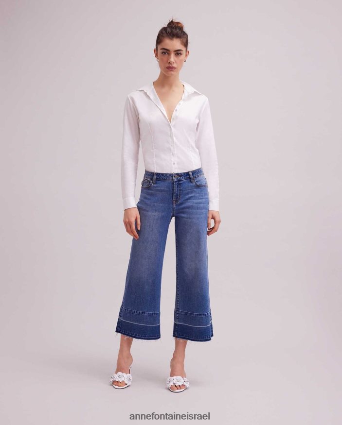 הַלבָּשָׁה Anne Fontaine ג'ינס baiona ג'ינס באורך קרסול ג'ינס רחב רגליים כביסה כהה נשים DL8V8L325