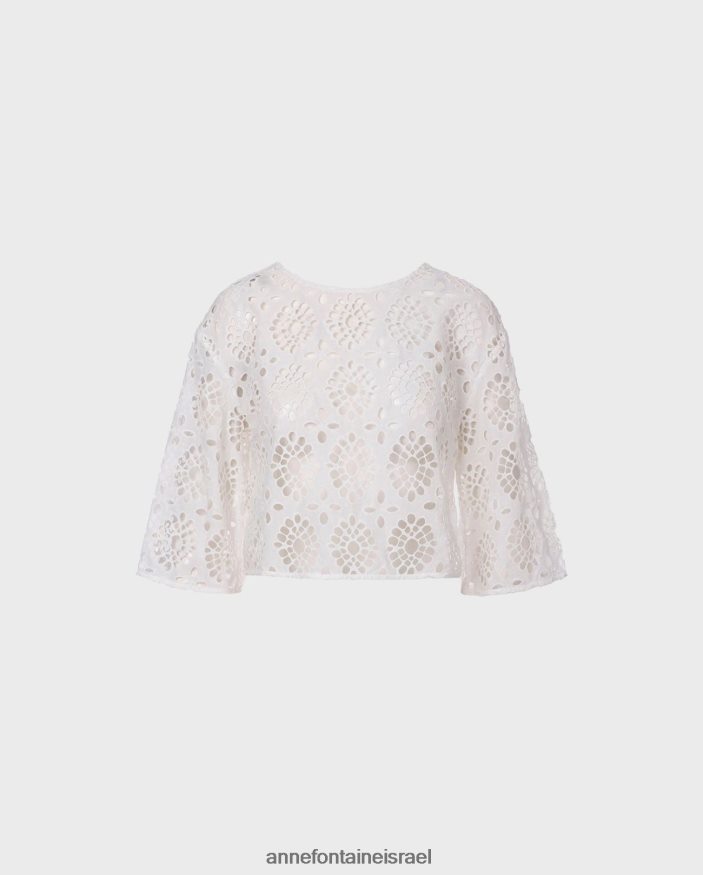 הַלבָּשָׁה Anne Fontaine חולצת calys עם מרקם של פופלין לבן נשים DL8V8L233
