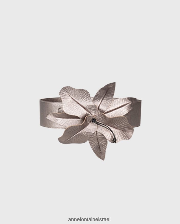 אביזרים Anne Fontaine חגורת carrie מתכת חגורה פרחונית רחבה מעור מתכתי בְּרוֹנזָה נשים DL8V8L644