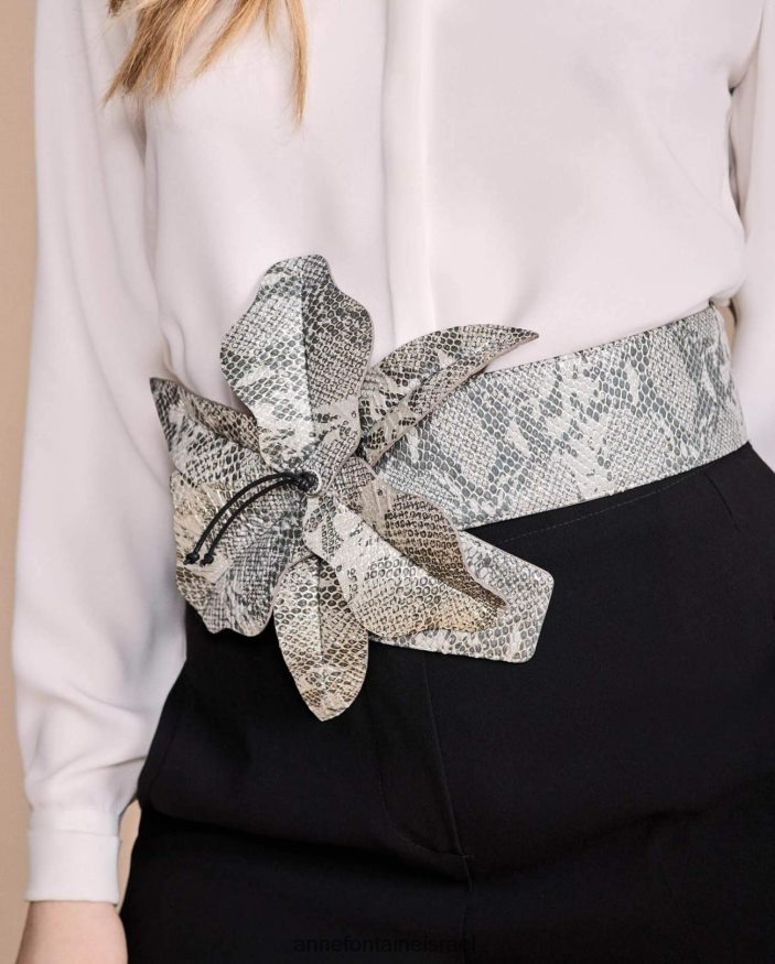 אביזרים Anne Fontaine חגורת carrie-pyth חגורה רחבה עם פרח גדול ביד אפור נשים DL8V8L663