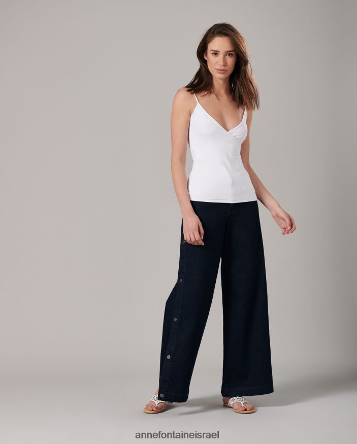 הַלבָּשָׁה Anne Fontaine קמזיל cina רצועה דקה קמיצה קלת משקל לבן נשים DL8V8L307