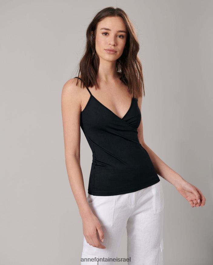 הַלבָּשָׁה Anne Fontaine קמזול של cina רצועה דקה קמזול נמתח עם צווארון V שָׁחוֹר נשים DL8V8L308