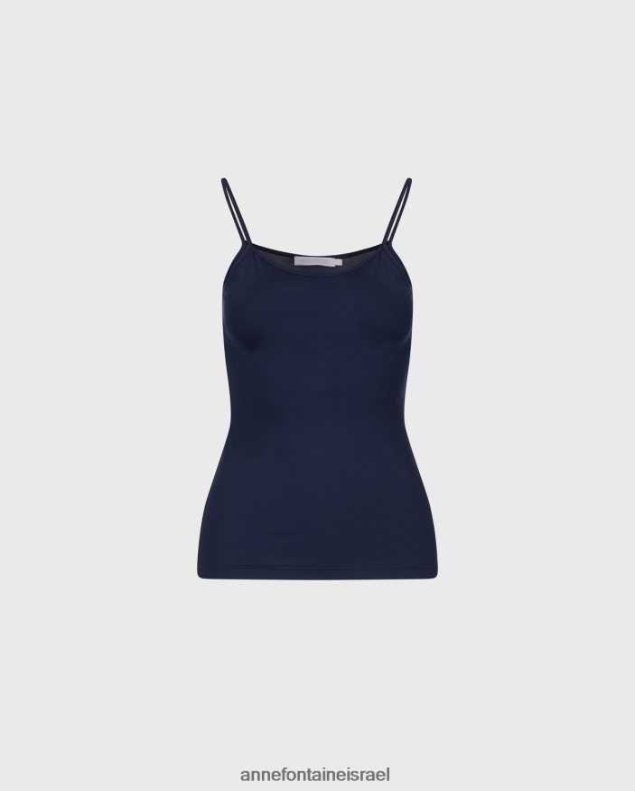 הַלבָּשָׁה Anne Fontaine קמוזיל cintia camisole stretch עם רצועות דקות כְּחוֹל נשים DL8V8L301