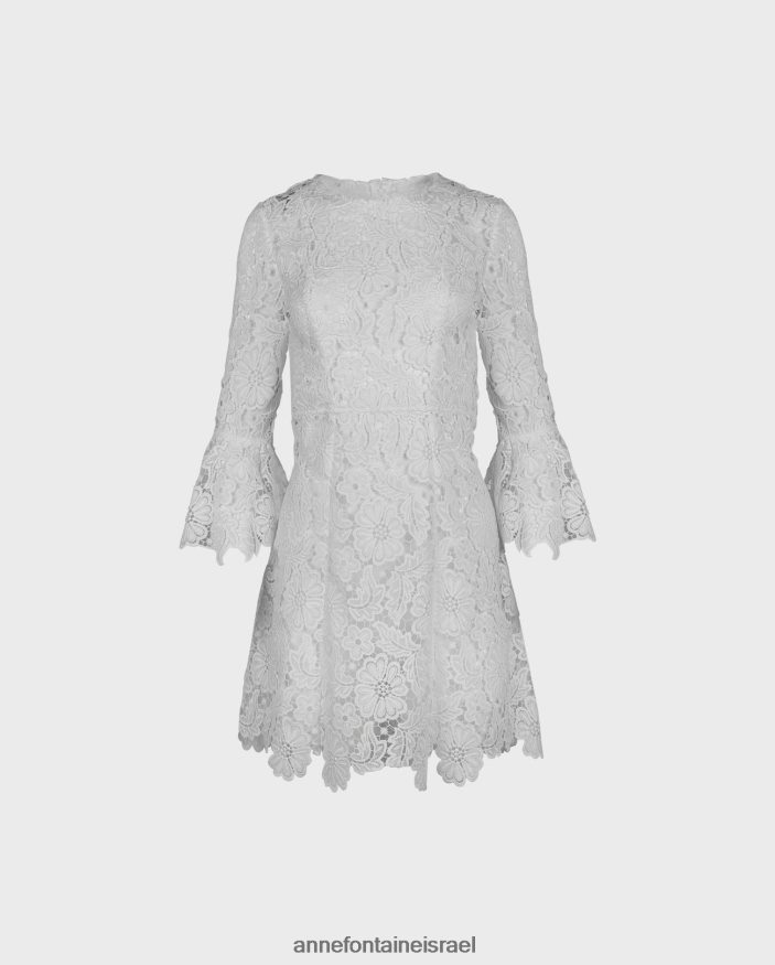 הַלבָּשָׁה Anne Fontaine שמלת dor שמלת תחרה 3/4 שרוול לבן נשים DL8V8L116