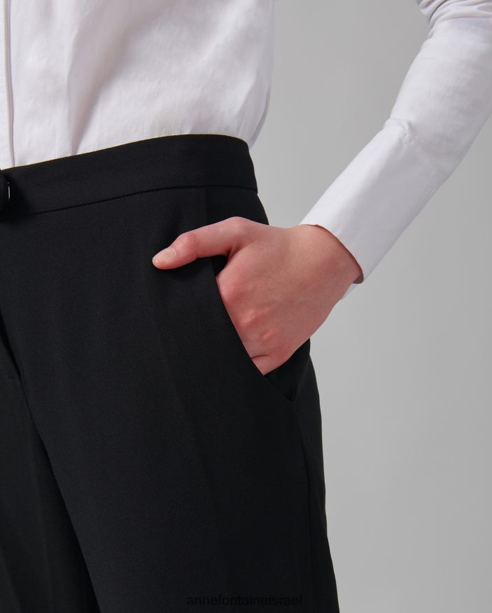 הַלבָּשָׁה Anne Fontaine מכנסיים קרפ מכנסיים באורך קרסול מסוג falasca שָׁחוֹר נשים DL8V8L360