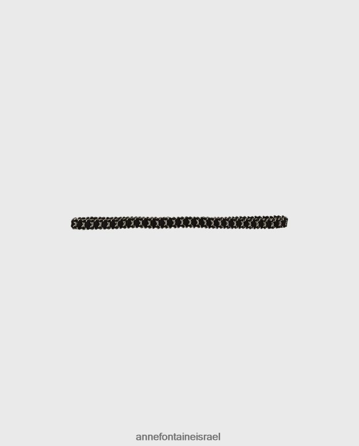 אביזרים Anne Fontaine חגורת שרשרת חגורת fallon עם עור שזור שָׁחוֹר נשים DL8V8L670