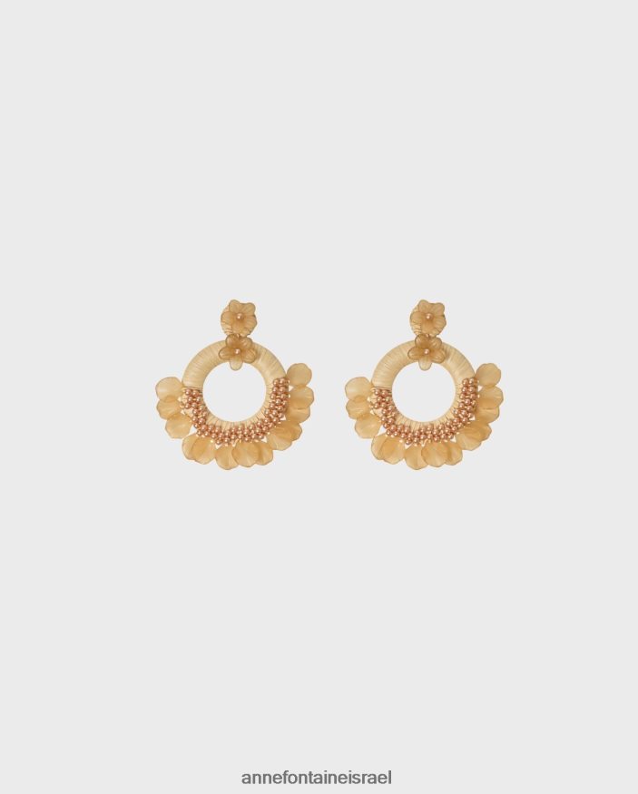 אביזרים Anne Fontaine עגיל gaizka עגילי חישוק rafia בעיצוב פרחוני בז' נשים DL8V8L603