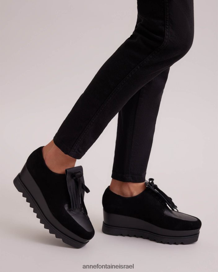 נעליים Anne Fontaine נעלי סניקרס פלטפורמת נעלי ספורט georggio עם שוליים נשלפים שָׁחוֹר נשים DL8V8L6